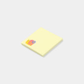 Fijne roze en groene slak post-it® notes (Schuin)