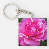 Fijne roze roze roos. sleutelhanger (Voorkant)