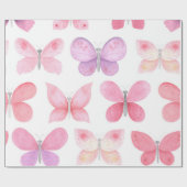 Fijne roze vlinders cadeaupapier (Vlak)