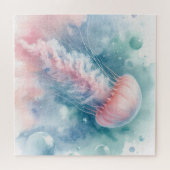 Fijne roze Waterverf kwallen Legpuzzel (Horizontaal)