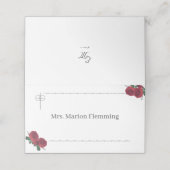 Fijne Rozen Gevouwen Plaats Kaart (Buitenkant ongevouwen)