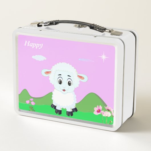 Fijne schaap cartoon, bloemen en ster (Achterkant)