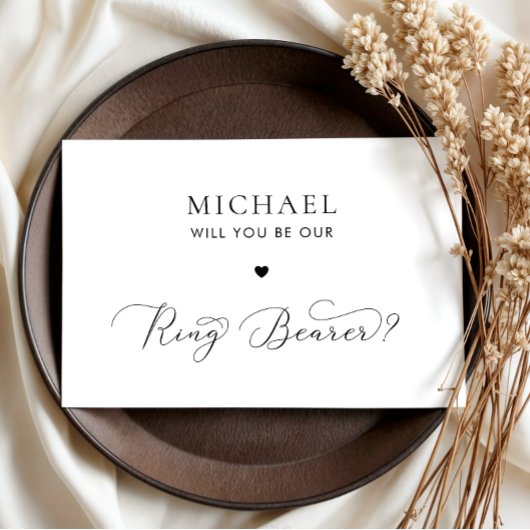 Fijne Script & Hart Ringdrager Voorstelkaart Kaart