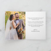 Fijne Script Heart Weddenschap Foto Hartelijk dank Bedankkaart (Binnen)