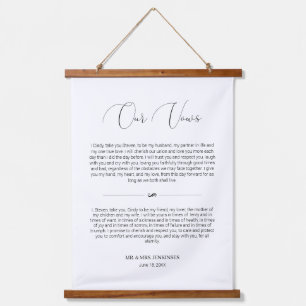 Fijne Script Jubileum Wedding Vows Hangend Wandkleed