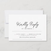 Fijne script moderne elegante RSVP kaart (Voorkant)