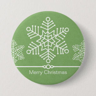 Fijne Snowflakes kerstButton Ronde Button 7,6 Cm