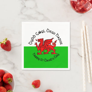 Fijne St Davids Dag in Keltische stijl cocktail Servet