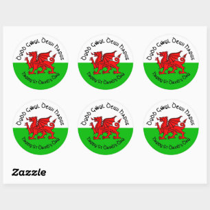 Fijne St Davids Dag in Keltische stijl sticker