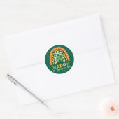 Fijne St. Patrick's Dag Cute Regenboog Luipaard Ronde Sticker (Envelop)