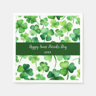 Fijne St. Patrick's Dag Groen Aquarel Klaver Servet