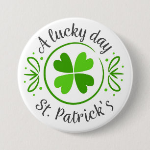 Fijne St. Patrick's Dag Knop Ronde Button 7,6 Cm