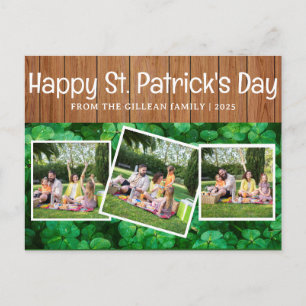 Fijne St. Patrick's dag Shamrocks familie 3 foto Feestdagenkaart