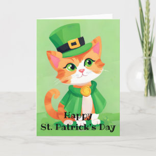 Fijne St. Patrick's Dag Speelse Kitten Vakantietek Feestdagen Kaart