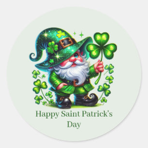 Fijne St. Patrick's Day aanpasbare leprechaun Ronde Sticker