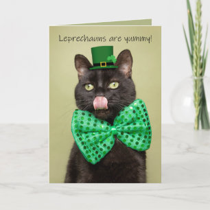 Fijne St. Patrick's Day Funny Black Cat Feestdagen Kaart