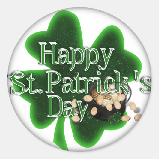Fijne St.Patrick's Day! Ronde Sticker (Voorkant)