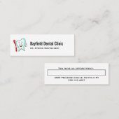 Fijne tandheelkundige benoeming mini visitekaartje (Voorkant / Achterkant)