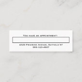 Fijne tandheelkundige benoeming mini visitekaartje (Achterkant)