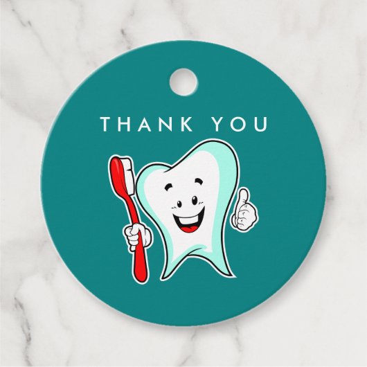Fijne tandheelkundige verzorging met tandenborstel bedankjes labels (Voorkant)
