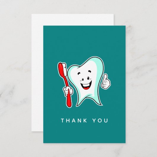 Fijne tandheelkundige verzorging met tandenborstel bedankkaart (Voorkant / Achterkant)