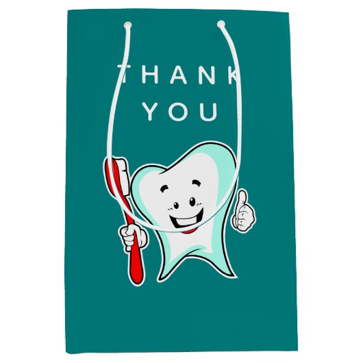 Fijne tandheelkundige verzorging met tandenborstel medium cadeauzakje (Voorkant)