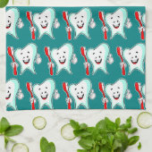 Fijne tandheelkundige verzorging met tandwielborst theedoek (Gevouwen)