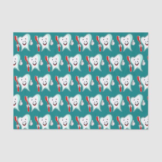 Fijne tandheelkundige verzorging met tandwielborst tissuepapier (Voorkant)