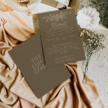 Fijne Taupe Bruine Bloemrijke Boho Trouwdetails