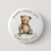 Fijne Teddydag | 10 februari Ronde Button 5,7 Cm (Voorkant)