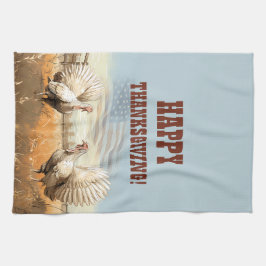 Fijne Thanksgiving! Bewerkbare mannen Theedoek