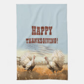 Fijne Thanksgiving! Bewerkbare mannen Theedoek (Verticaal)