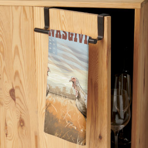 Fijne Thanksgiving! Bewerkbare mannen Theedoek