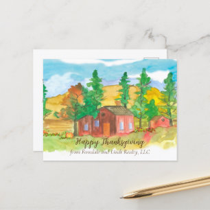 Fijne Thanksgiving bij Realtor Red Country House Briefkaart