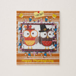 Fijne Thanksgiving Day Legpuzzel Uilen