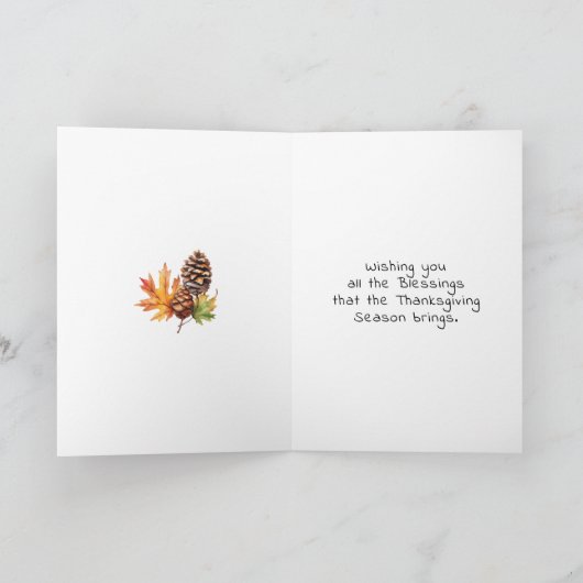 Fijne Thanksgiving en herfstzegeningen Kaart (Binnen)