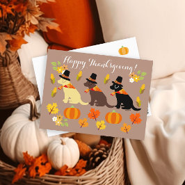 Fijne Thanksgiving Labrador Silhouet Briefkaart