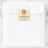 Fijne Thanksgiving met pompoentaart Vierkante Sticker (Tas)