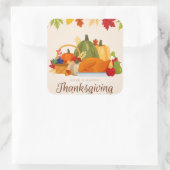 Fijne Thanksgiving Vierkante Sticker (Tas)