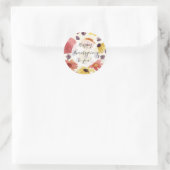 Fijne Thanksgiving voor Herfst Flowers Ronde Sticker (Tas)