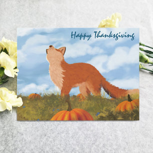 Fijne Thanksgiving Vos Briefkaart