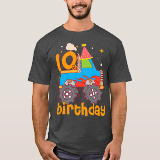 Fijne tiende tienjarige verjaardag jongen en meisj t-shirt