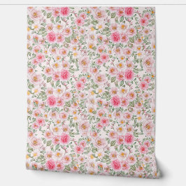 Fijne tuin rozen behang