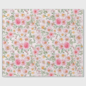 Fijne tuin rozen cadeaupapier (Vlak)