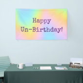 Fijne Un-Birthday! Regenbooggradiënt Spandoek (Beurs)