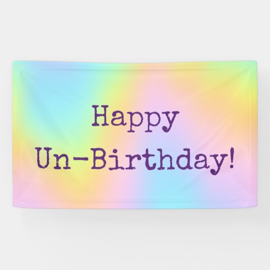 Fijne Un-Birthday! Regenbooggradiënt Spandoek (Horizontaal)