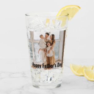 Fijne Vaderdag 2 foto's Aangepaste tekst afdru Glas