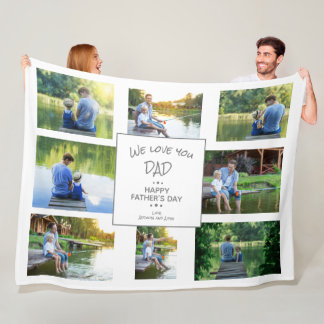 Fijne Vaderdag 8 Familie Foto Van Kinderen Fleece Deken