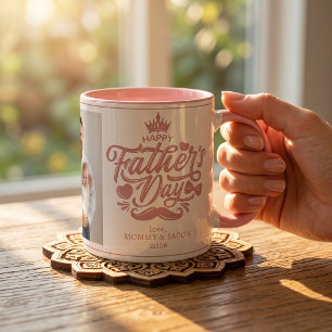 Fijne Vaderdag Daddy Foto Koffie Mok