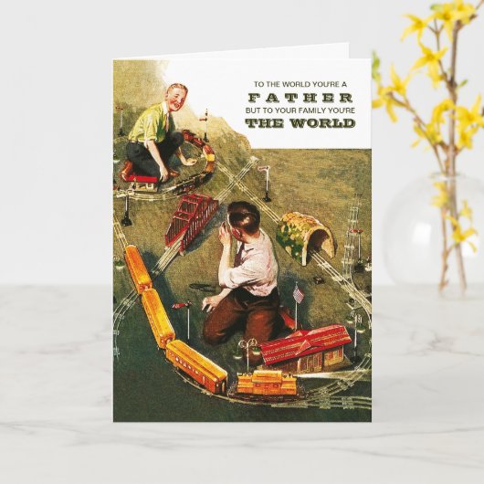 Fijne Vaderdag. kunst Kaart (Gele Bloem)